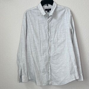 Mens Banana Republic Casual Button-Down Shirt Light Gray size Large